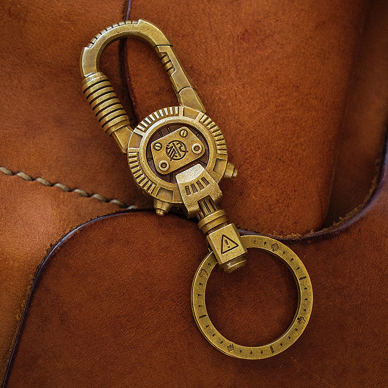 Llavero Colgante de Bolso Steampunk Retro Mecánico de Latón Puro