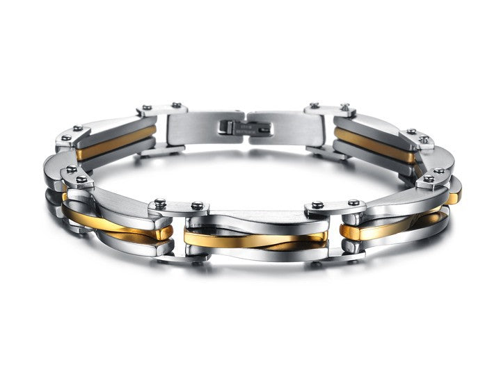 Pulsera de acero de titanio para hombre con textura de diamante