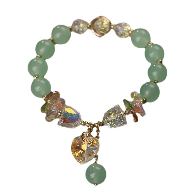 Pulsera de cristal de aguamarina para mujer, moda de lujo asequible