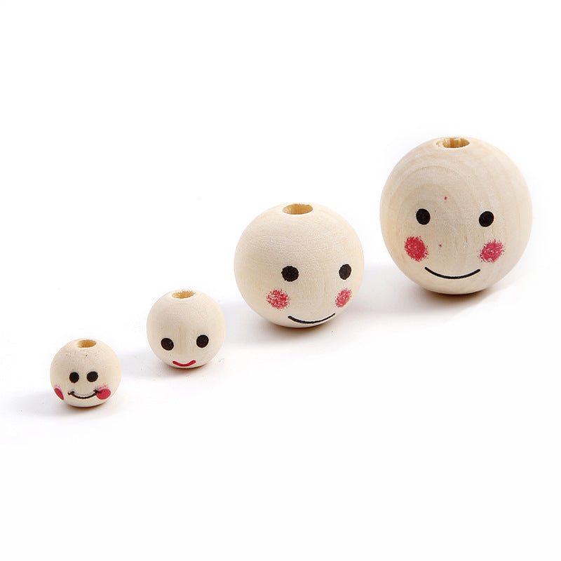 DIY Kinder Holzfarben Smile Puppenkopf Perlen Accessoires