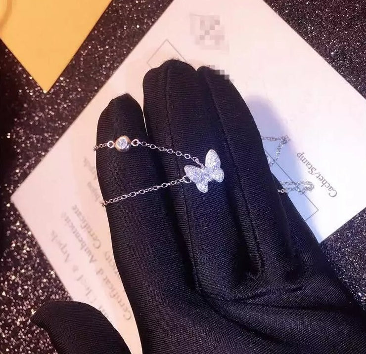 925 Sterling Silber Schmetterling lange Halsketten