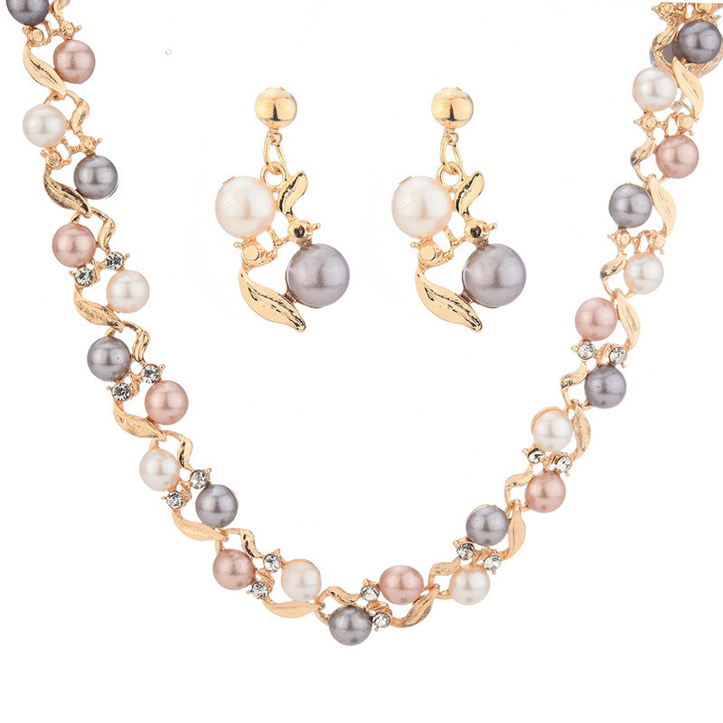 Conjunto de collar y pendientes para mujer, temperamento, conjunto de joyas que combinan con todo