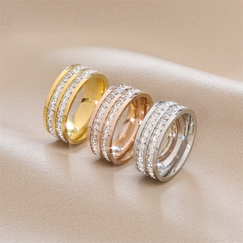 Mode-Strass-Ringe Damen Edelstahlring