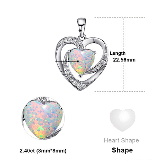 Herzförmiger Anhänger aus synthetischem Opal