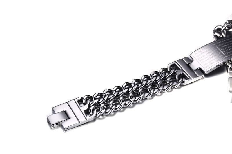 Herrenarmband Kreuz-Schrift