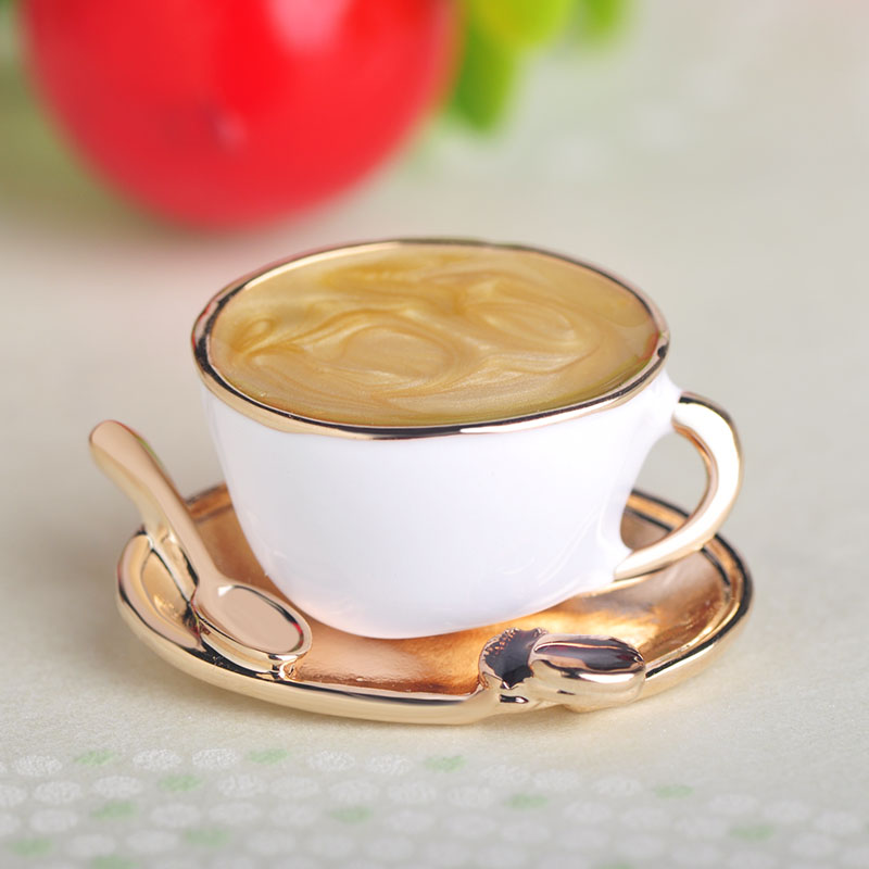 Vintage coffee cup brooch
