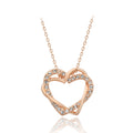Heart to heart rose gold necklace