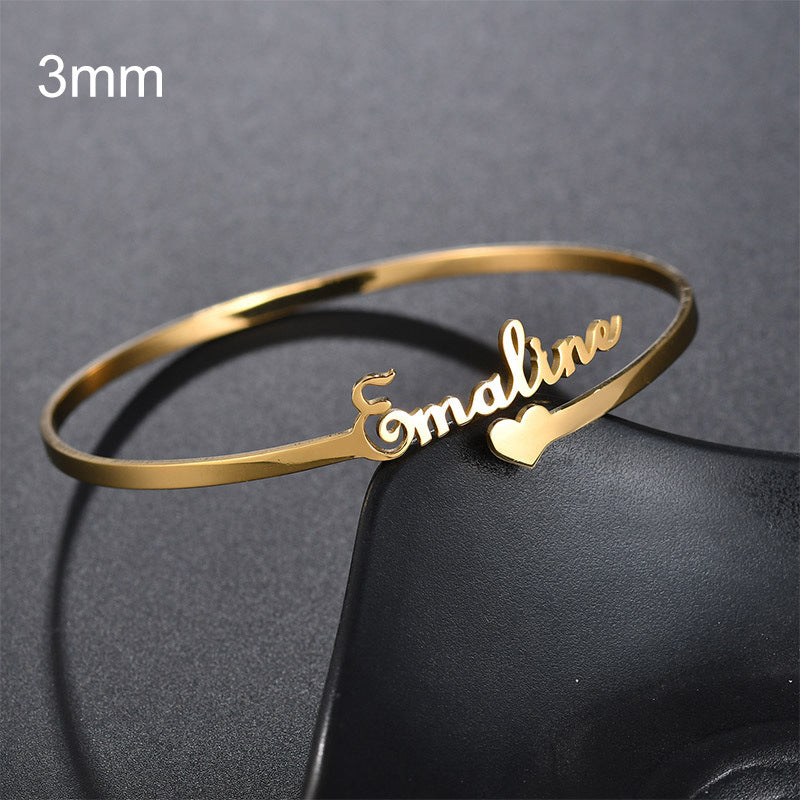 Individualisiertes Namensarmband, personalisierte Armreifen, Edelstahlschmuck