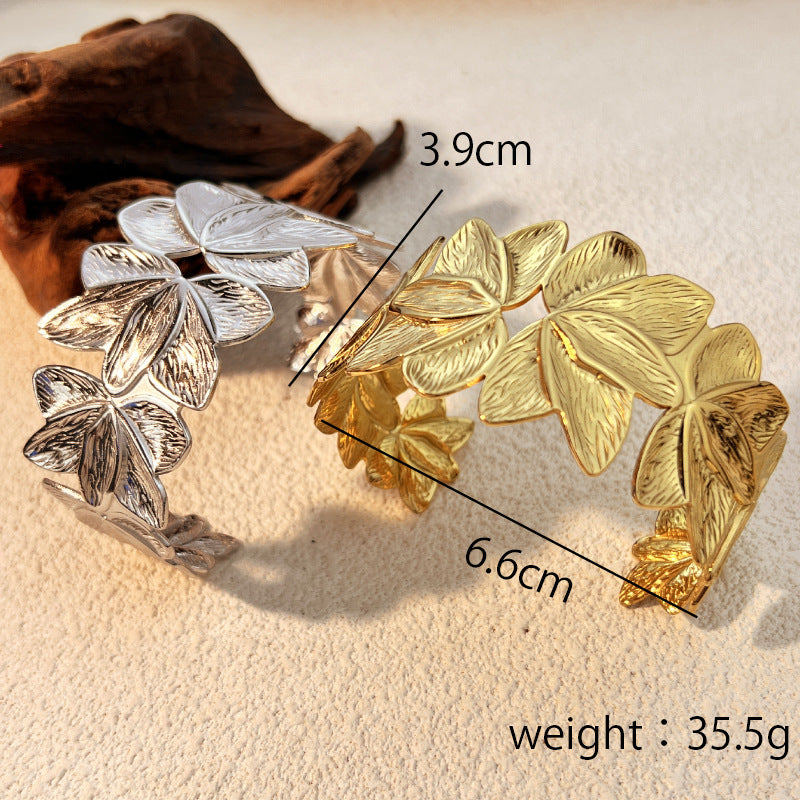 Women's Stainless Steel Open Hydraulic Bracelet