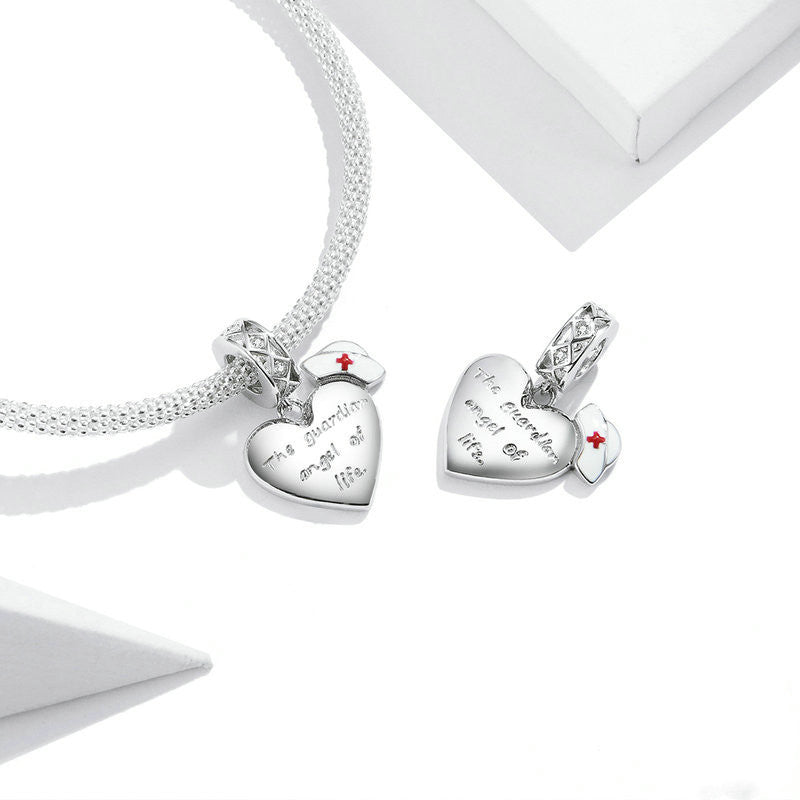 Schutzengel Anhänger Charm Silber 925 Armband Zubehör