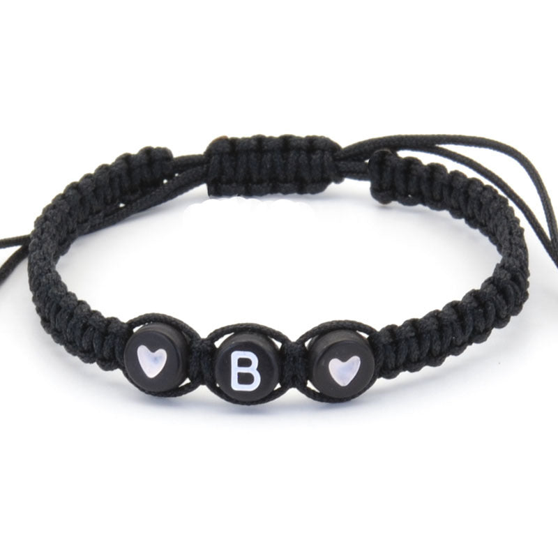 26 English Letters Love Heart Hand Woven Hand Rope