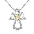 Halskette mit Schutzengel aus Sterlingsilber, Diamant-Halskette für Damen