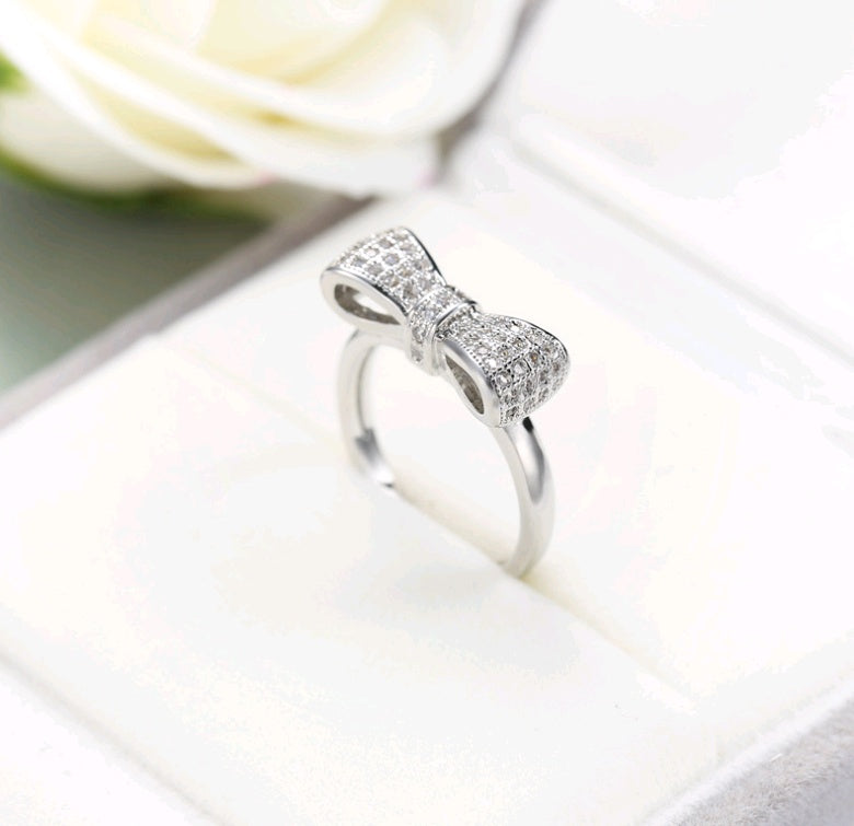 Joyería de Zircón con Lazo, Anillo de Lazo para Mujer