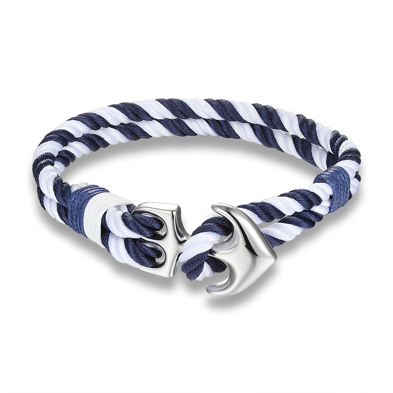 Pulseras de ancla de alta calidad para hombres, amuleto, cuerda náutica de supervivencia, cadena, pulsera de paracaídas, brazalete masculino con ganchos de metal deportivos