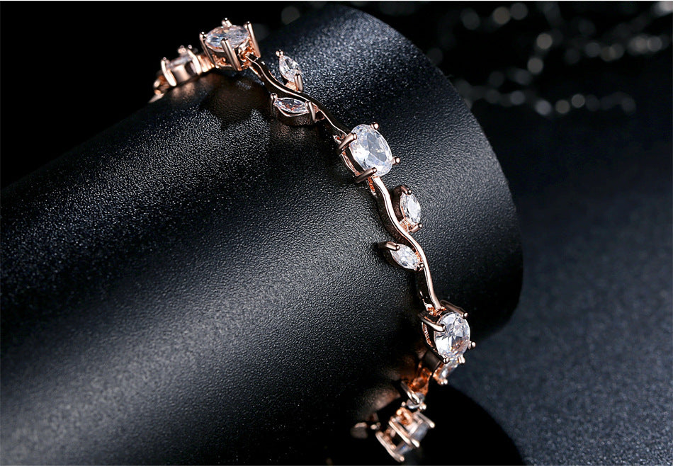 Pulsera de cristal chapado para mujer