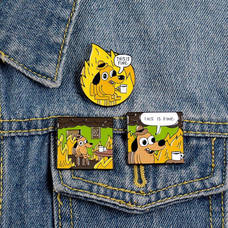 Pin esmaltado de gota de aceite con forma de collar para perro