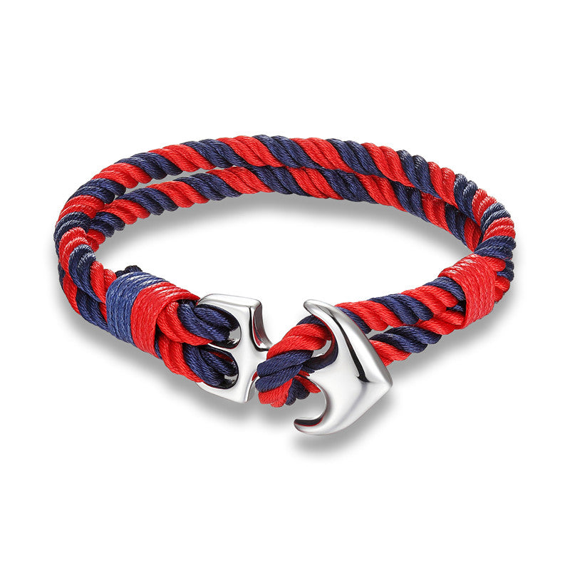 Pulseras de ancla de alta calidad para hombres, amuleto, cuerda náutica de supervivencia, cadena, pulsera de paracaídas, brazalete masculino con ganchos de metal deportivos