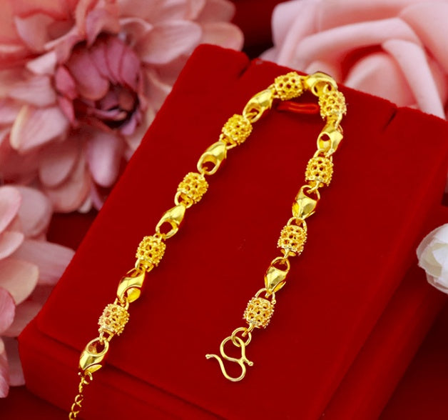 Pulsera de latón chapado en oro
