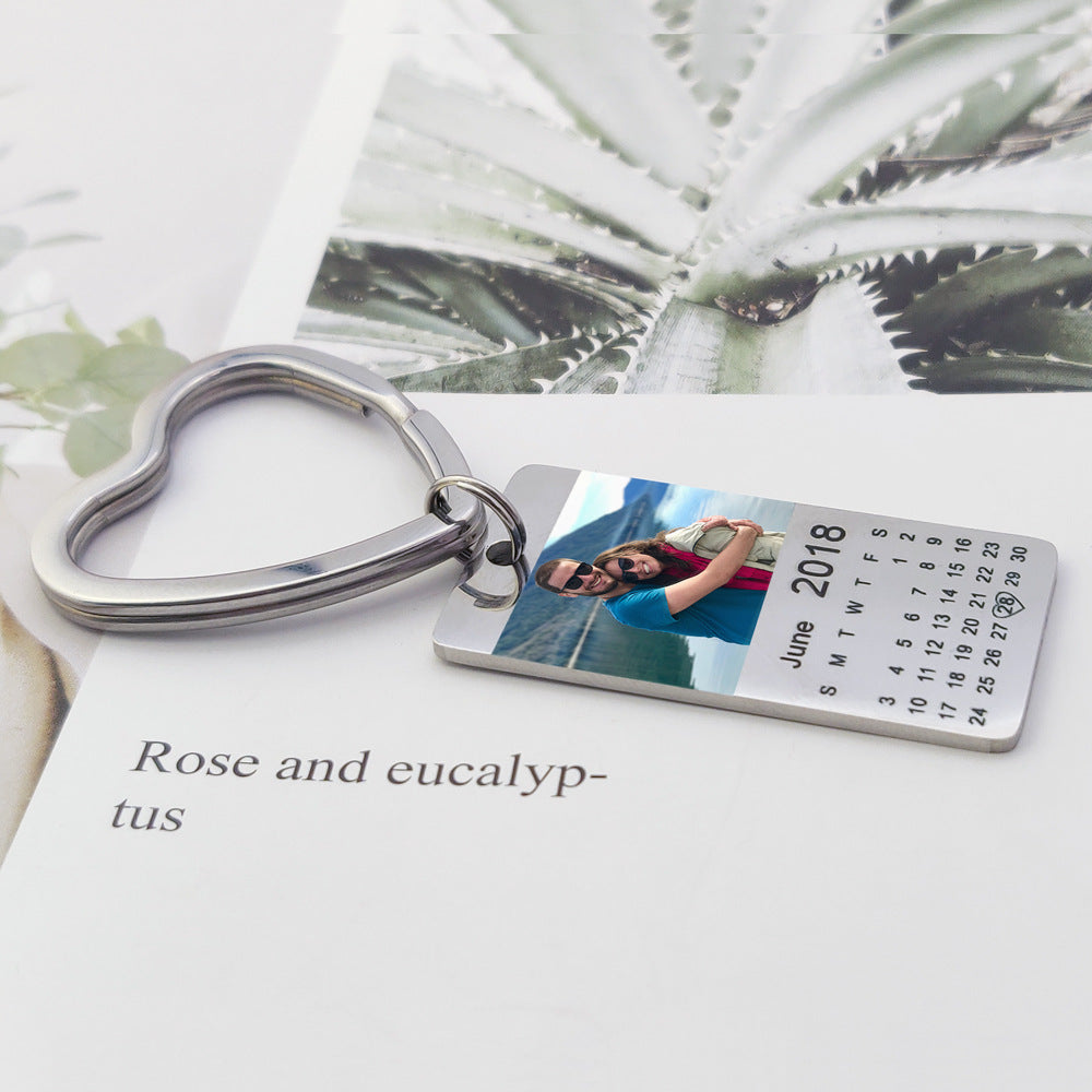 Personalized Custom Special Date Calendar Keychain