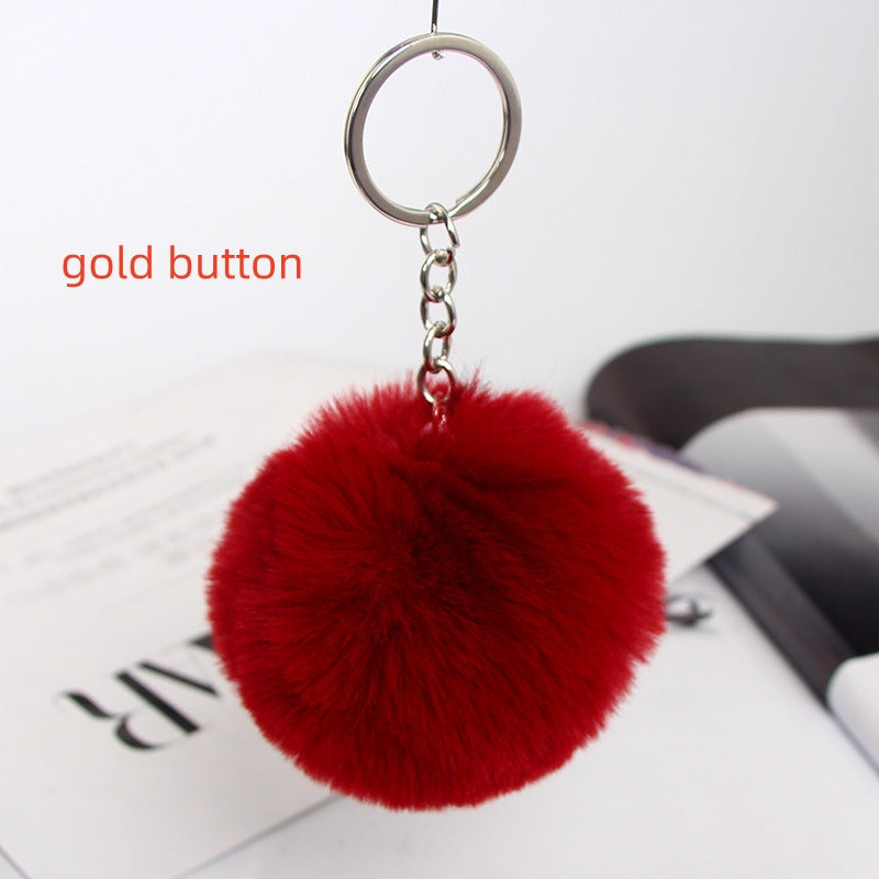 20 Colors Fluffy Fur Pom Pom Keychain Soft Faux Fur-like Ball Car Keyring Key Holder Women Bag Pendant Jewelry