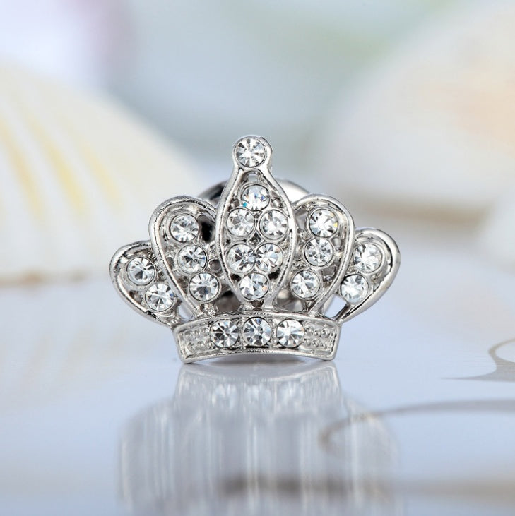 Trendy Jewelry GoldSilver Color Crown Shape Unisex's Pin Brooch For Gift Christmas
