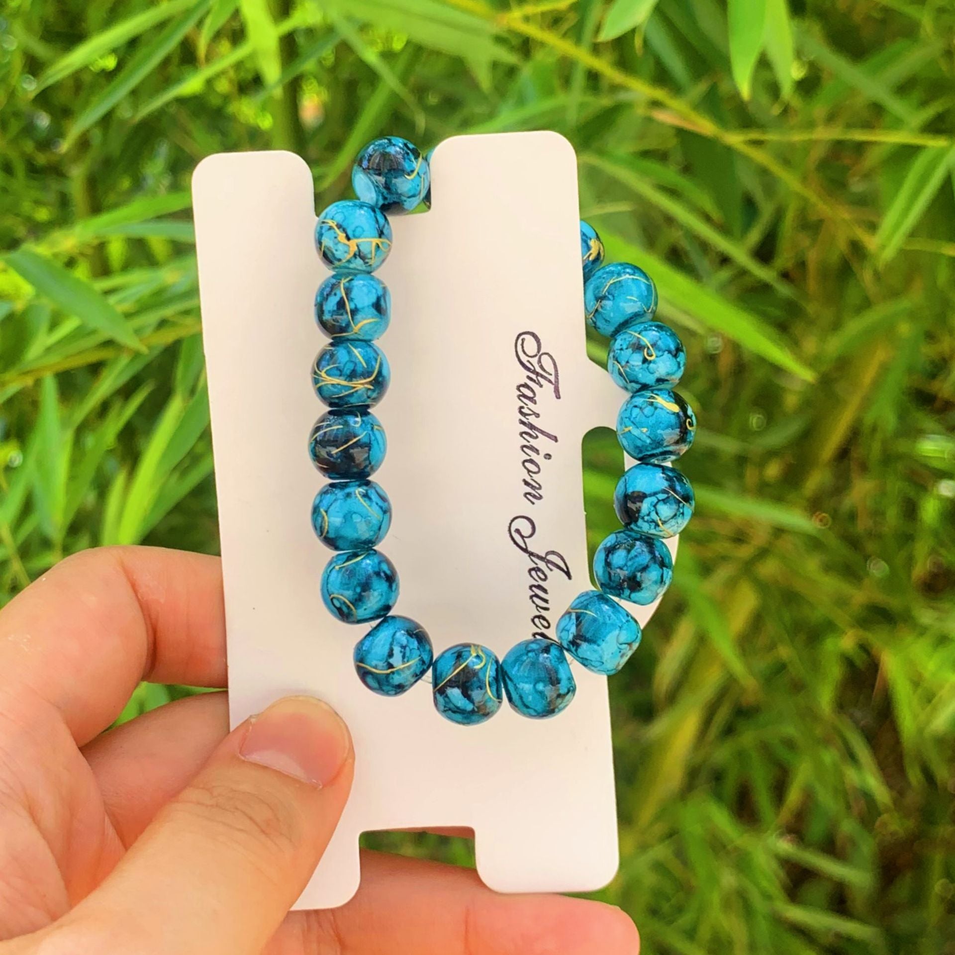 Glass Bracelet Ceramic Bracelet Blue And White Porcelain Gift Box