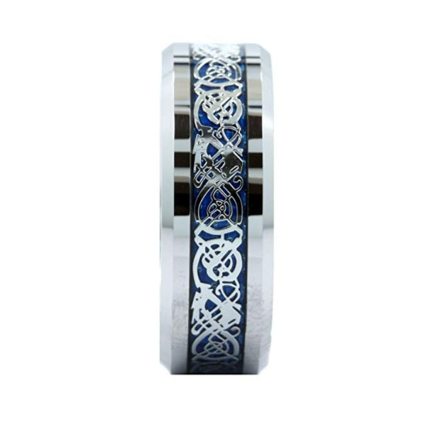 Keltischer Ring aus Silber und Wolfram