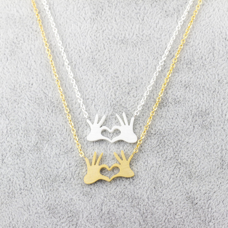 Corazón, corazón, collar, cadena de clavícula