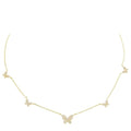 18K Gold Butterfly Stacking Clavicle Chain Necklace