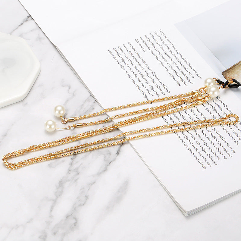 Neues Mesh Rot Brillenketten Sonnenbrillenkette Halskette Metallkette Sonnenbrille mit Kette Mode