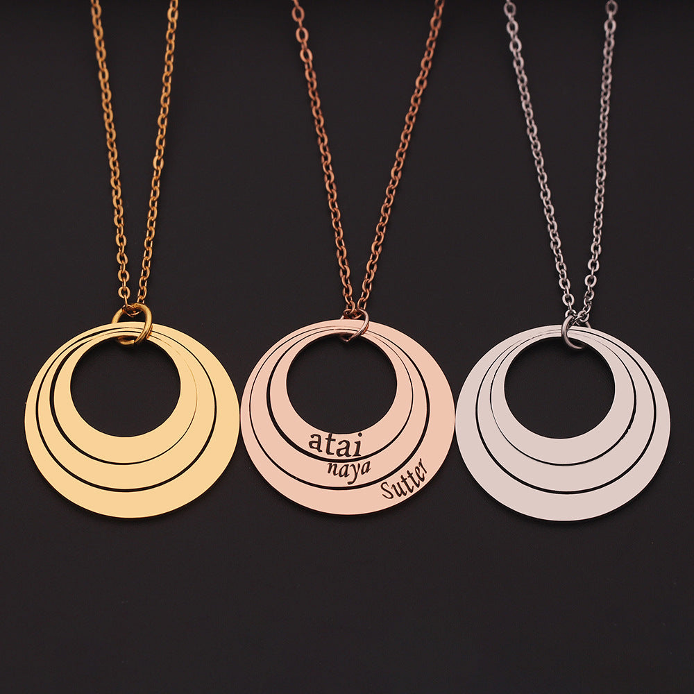 Collar Personalizado con Tres Iniciales de Acero Inoxidable para Nombres