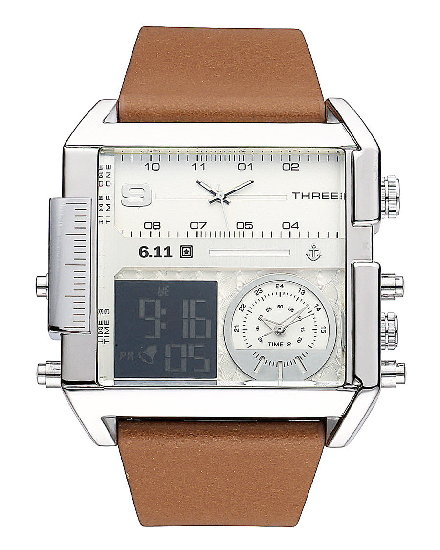 Reloj electrónico 611 fecha 8145 cuenta regresiva impermeable retroiluminación luminosa doble pantalla