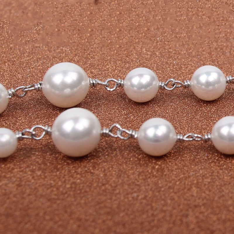 Collar de perlas con cuentas de concha natural