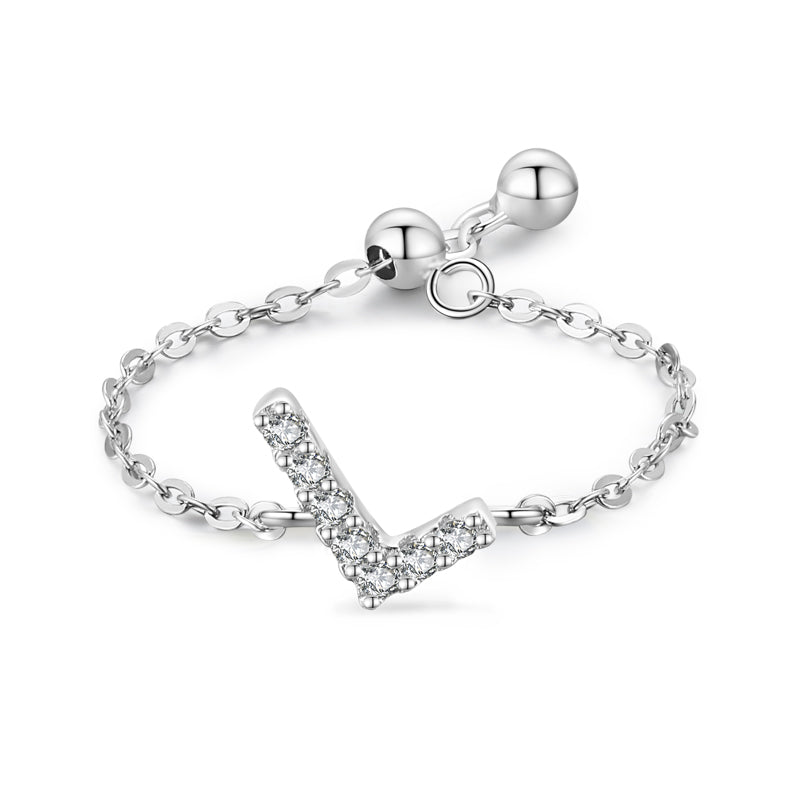 Brief-Kettenring Damen Mode Nische Design Liebe Dünner Ring Schmuck