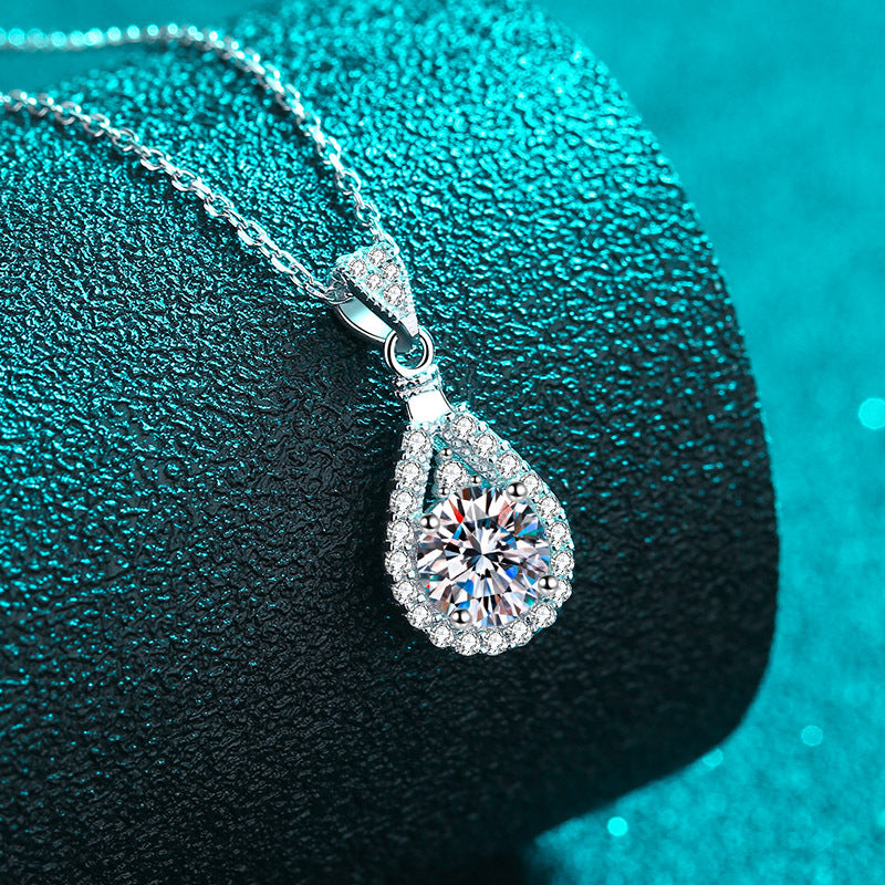Moissanit Exquisite Halskette aus 925er Sterlingsilber für Damen