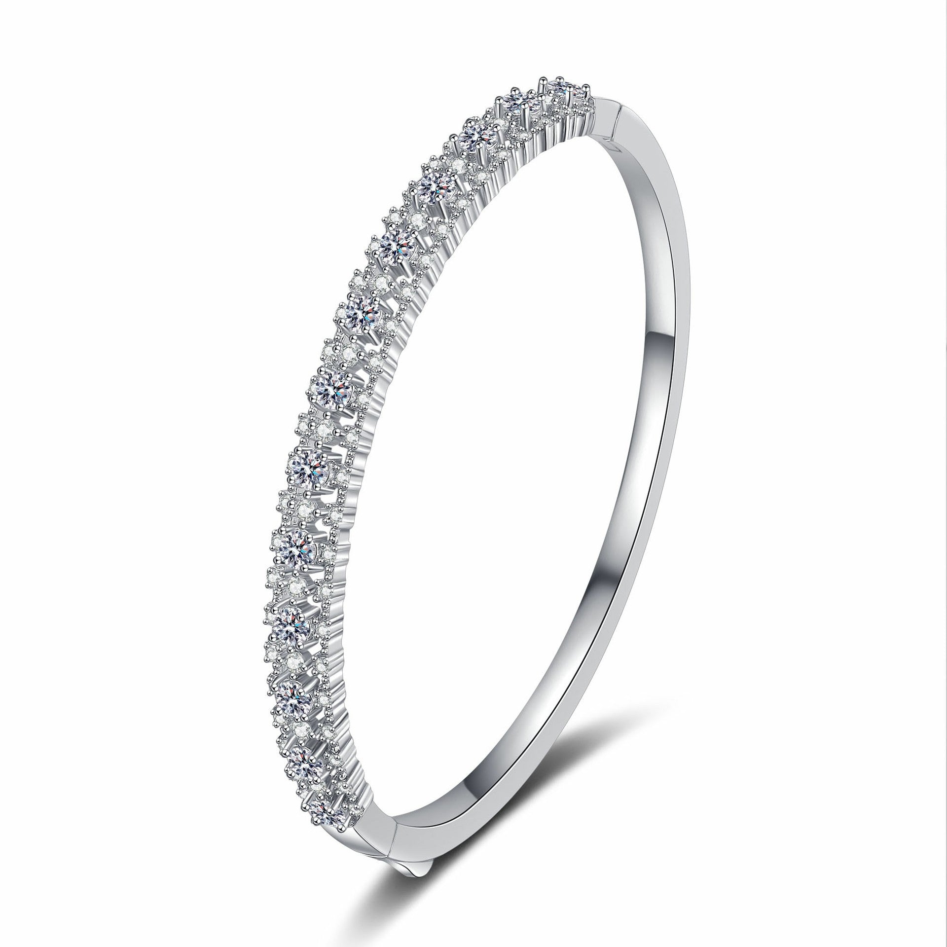 Pulsera de mujer con moissanita estrellada totalmente incrustada