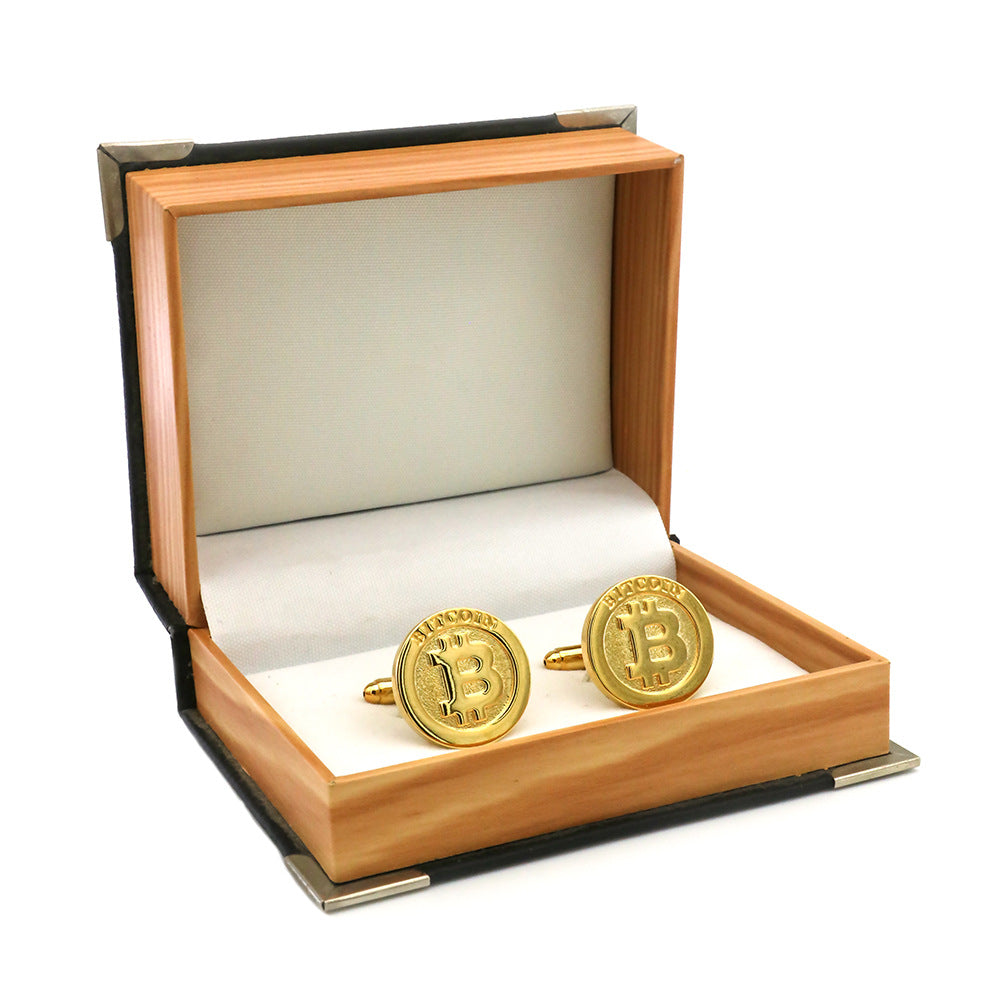 Herren Manschettenknöpfe Gold Bitcoin Spot Business