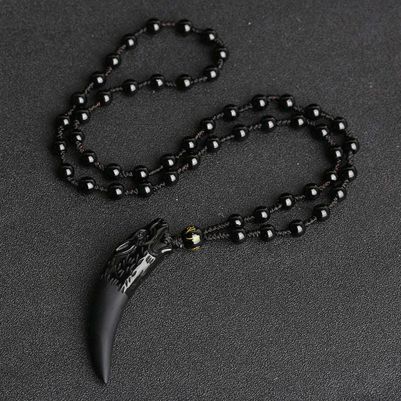 Natürliche Eis-Obsidian-Paar-Halskette