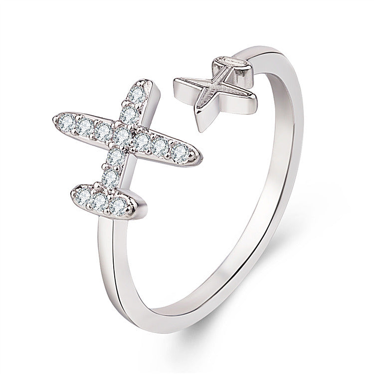 Charm Verstellbarer Flugzeug-Ring Damen