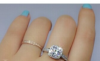 Echter Diamantring weiblich koreanische Ausgabe Damen Diamantring