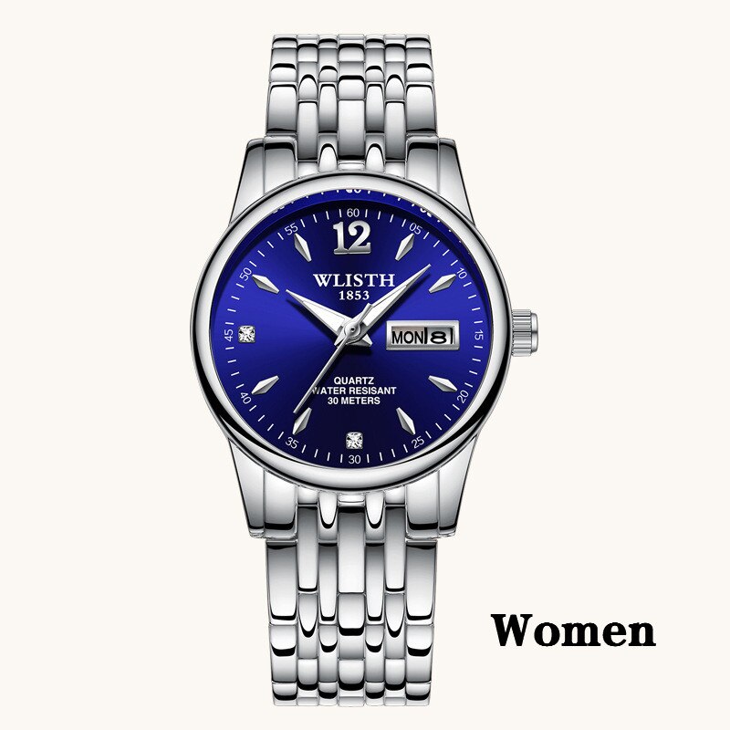 Damenuhr Rose Gold Edelstahl WLISTH Marken Mode Damen Armbanduhr Wochen Datum Quarz Uhr Weibliche Luxusuhren