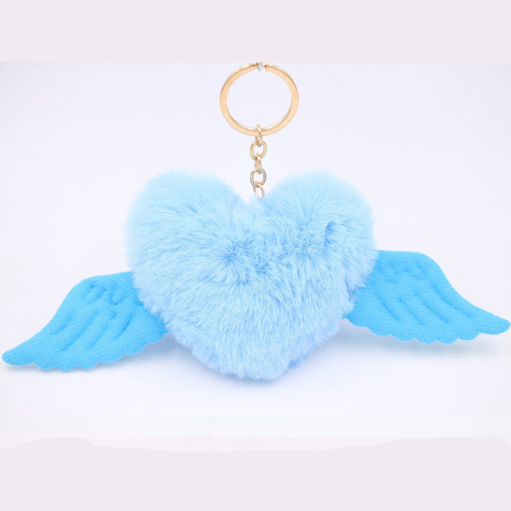 Colgante Llavero de Lana con Forma de Corazón