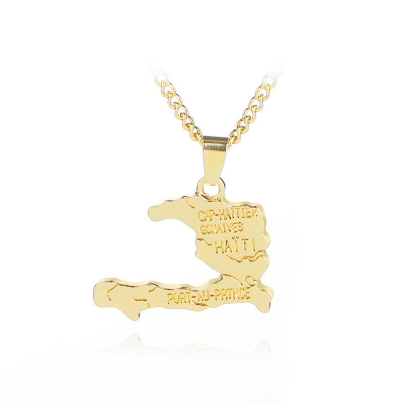 Collar con el mapa de Haití