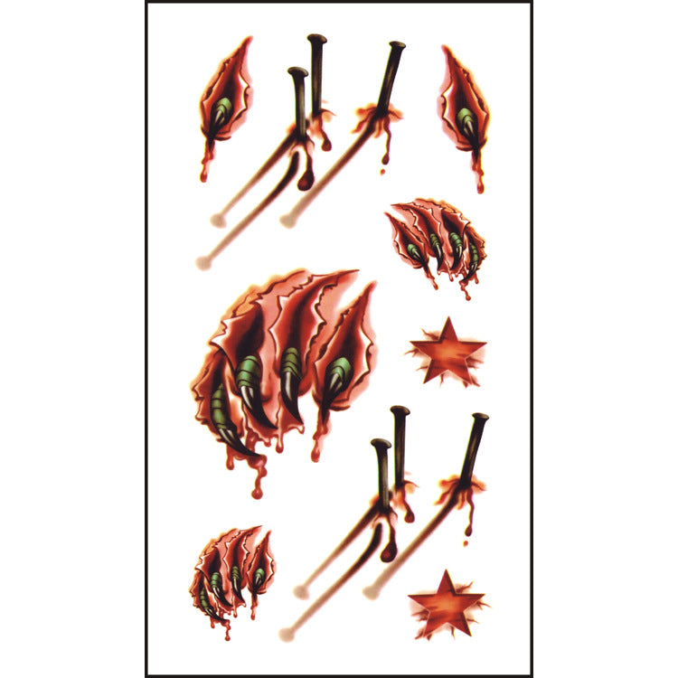 Pegatina de tatuaje de herida de Halloween