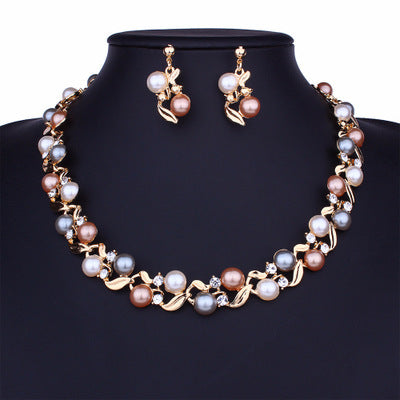 Conjunto de collar y pendientes para mujer, temperamento, conjunto de joyas que combinan con todo