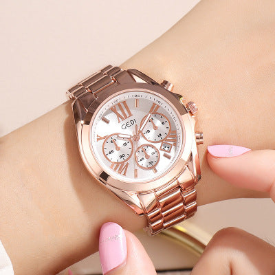 Reloj casual de lujo de oro rosa para mujer