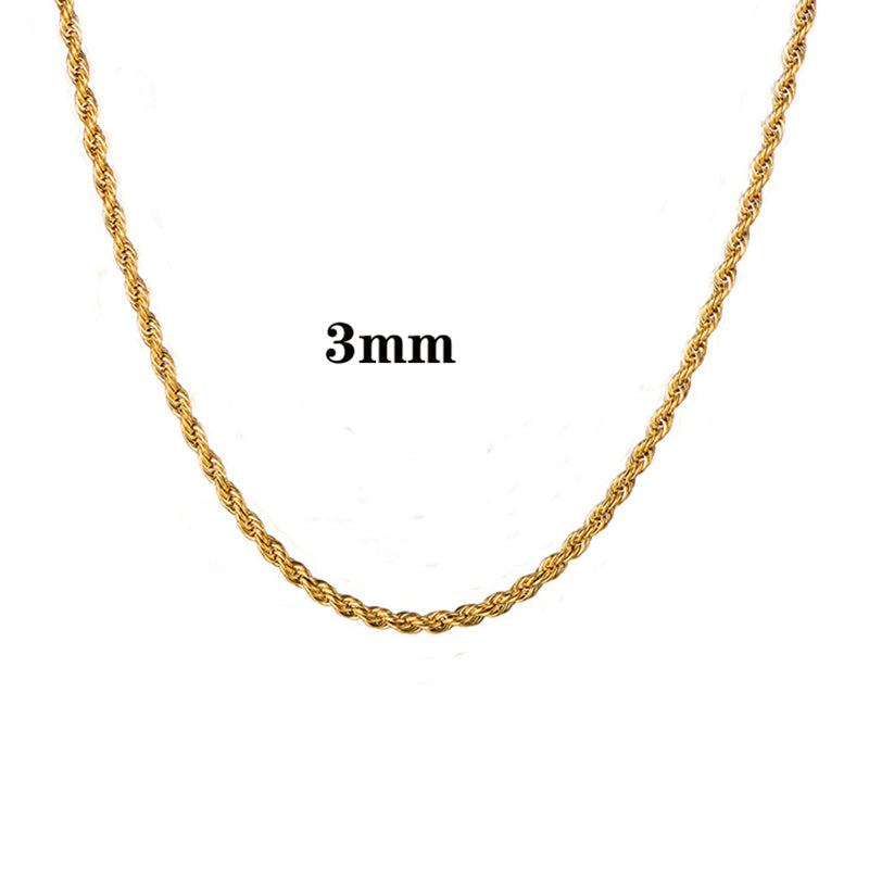 Cadena bañada en oro de 18k