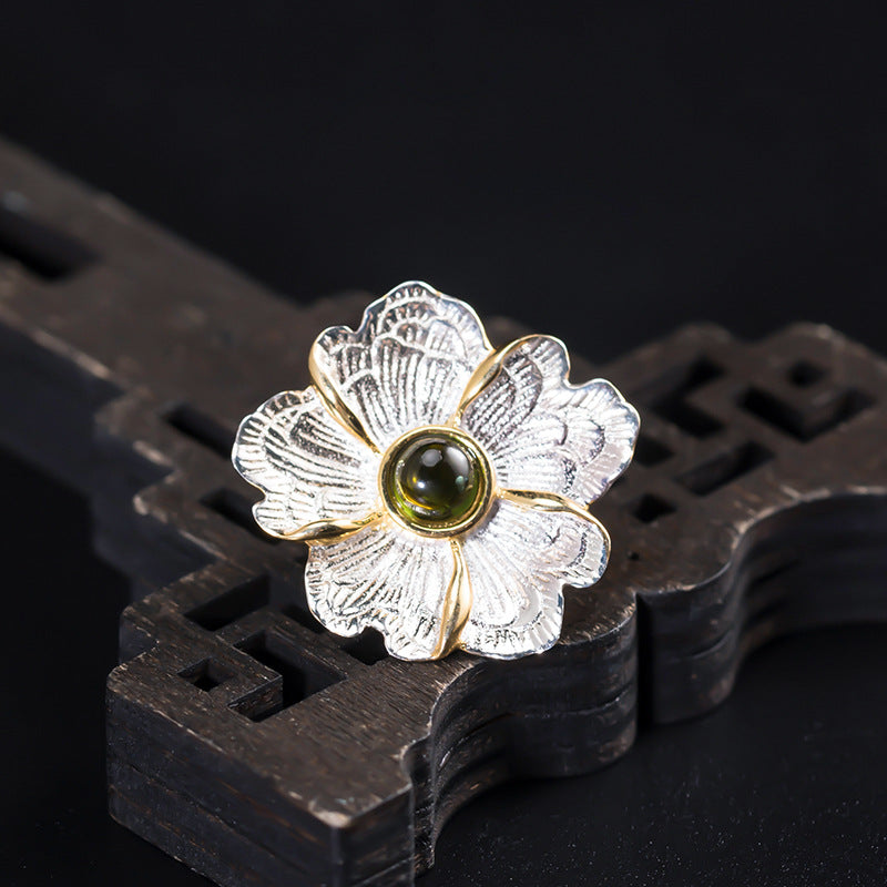Turmalin Lotus Brosche High-End Weiblichkeit Herrenanzug Corsage Accessoires