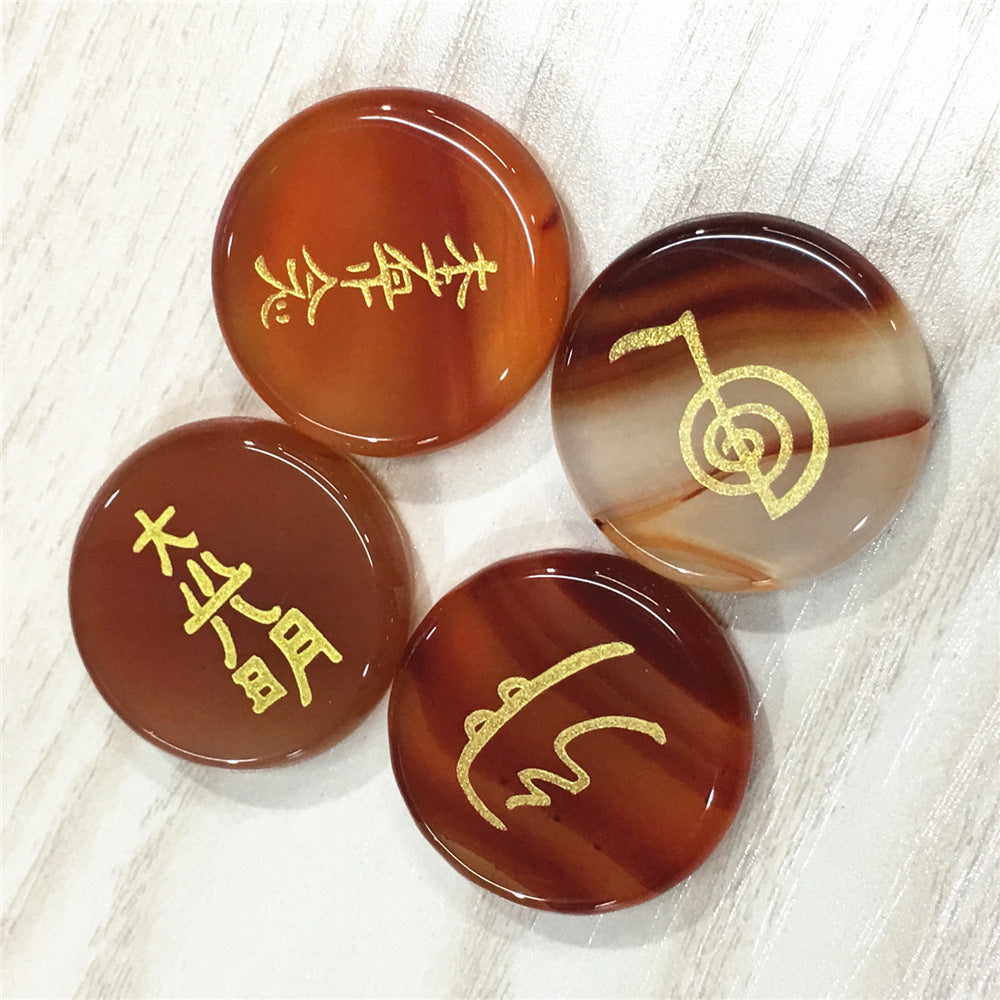 Vier Energiesymbole Natürlicher Kristallschmuck Japanische metaphysische Zaubersprüche
