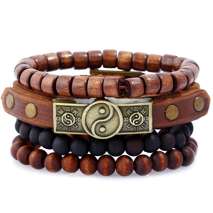 Pulseras y brazaletes de cuero con cuentas de moda